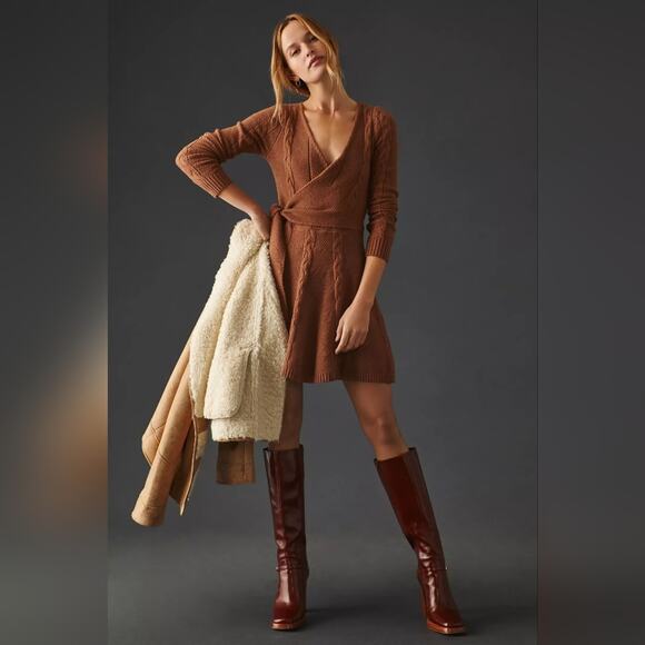 NEW Greylin Elegant Wrap Sweater Dress M - Picture 1 of 5